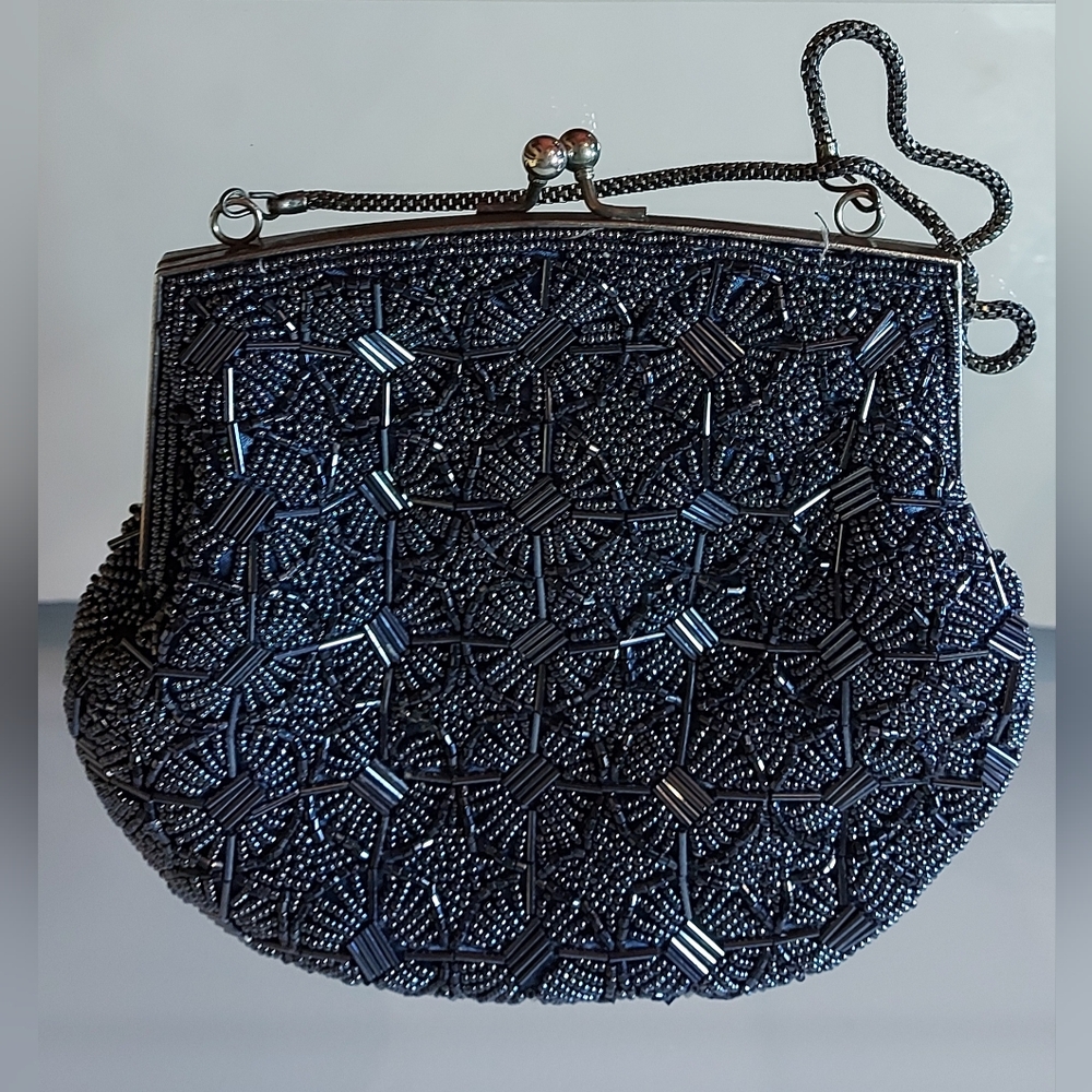 Beaded Evening Bag, Beaded Clutch, Formal Occasion Purse, 1950's Clutch - Picture 1 of 6